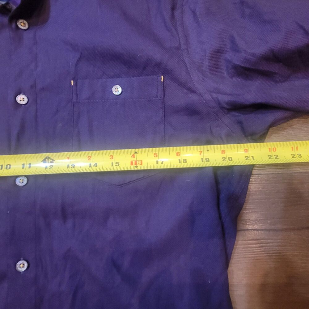 Ted Baker London Men's Purple Button Up Shirt Size 4 Sz Large Pocket - Picture 8 of 8